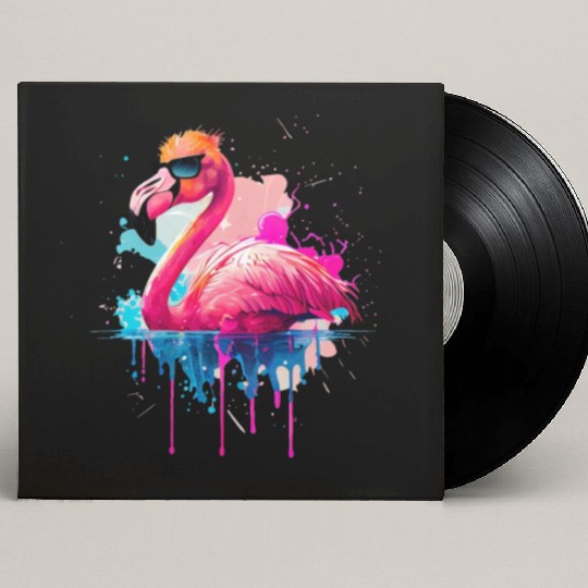 Retro Sunset Pink Flamingo Summer Design Flamingo Custom Vinyl Record Sleeves