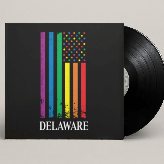 Delaware Pride Month Pride Flag LGBT Community LGB Custom Vinyl Record Sleeves