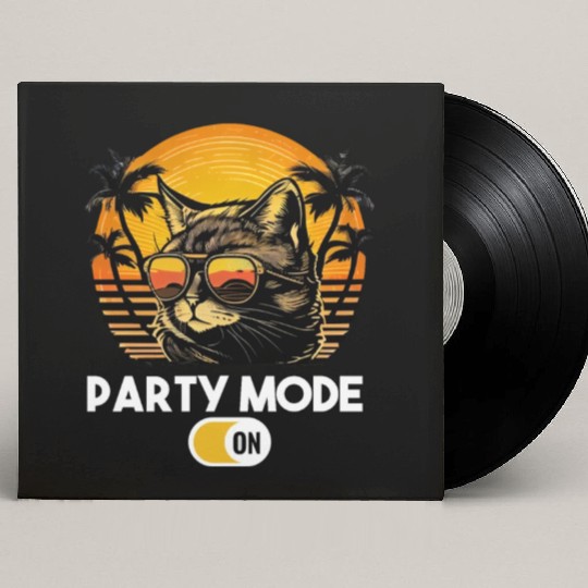 Retro Cat Vintage Sunset 80s 90s Sunglasses Custom Vinyl Record Sleeves