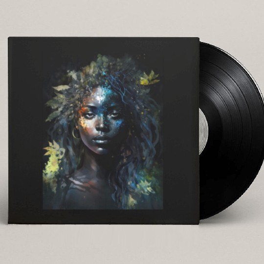 Black Nature Goddess - African American, Woodland Custom Vinyl Record Sleeves