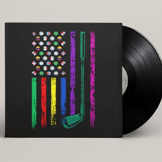American Sports Flag Hispanic Heritage Month Golf Custom Vinyl Record Sleeves