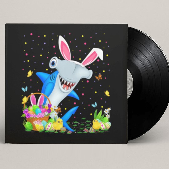 Shark Fish Easter Egg Hunting Hammerhead Shark Eas Custom Vinyl Record Sleeves