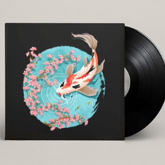 koi carp fish graphic koi fish lover Custom Vinyl Record Sleeves