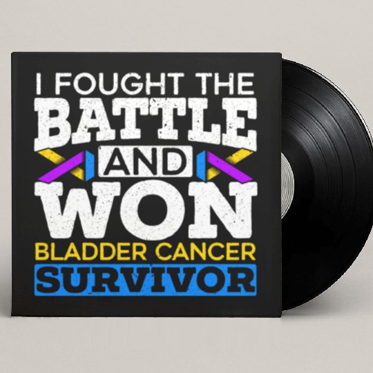 Fought The Battle And Won Bladder Cancer Survivor Custom Vinyl Record Sleeves