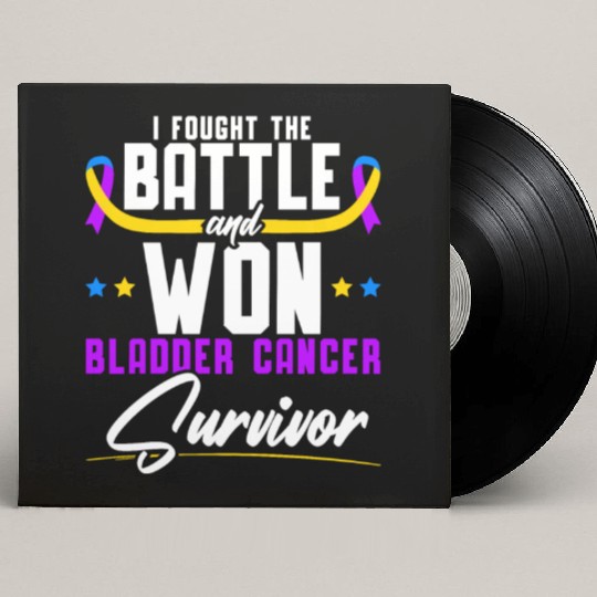 Fought The Battle And Won Bladder Cancer Survivor Custom Vinyl Record Sleeves