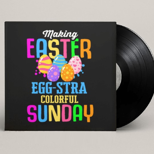 Easter Colorful Egg Dye Rabbit Egg Hunt Custom Vinyl Record Sleeves