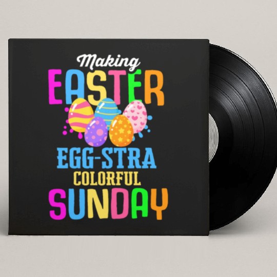 Easter Colorful Egg Dye Rabbit Egg Hunt Custom Vinyl Record Sleeves