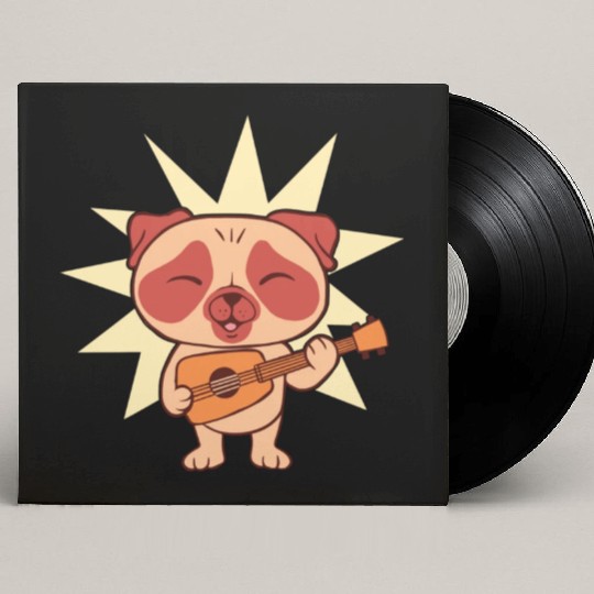 Guitar Dog I Puppy I Kids Dog Custom Vinyl Record Sleeves
