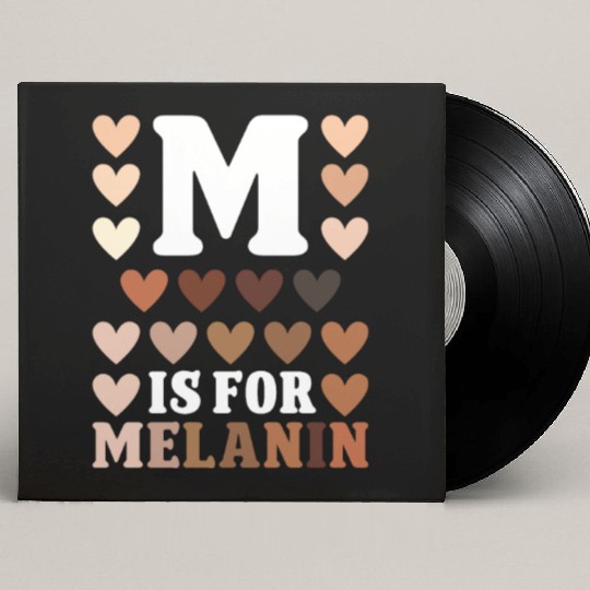 Black history month m for melanin african american Custom Vinyl Record Sleeves