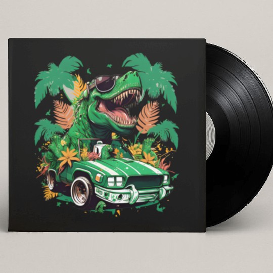 St Patricks Day Dinosaur Monster Truck Trex Custom Vinyl Record Sleeves