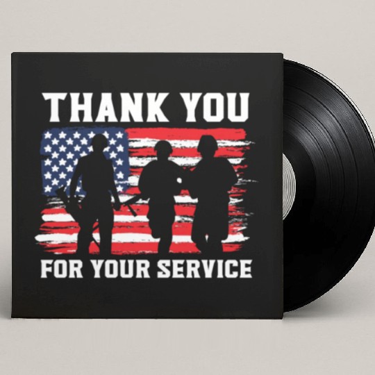 Patriotic Veteran USA Flag American Memorial Day Custom Vinyl Record Sleeves