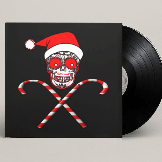 Sugar Skull And Candy Canes Custom Vinyl Record Sleeves