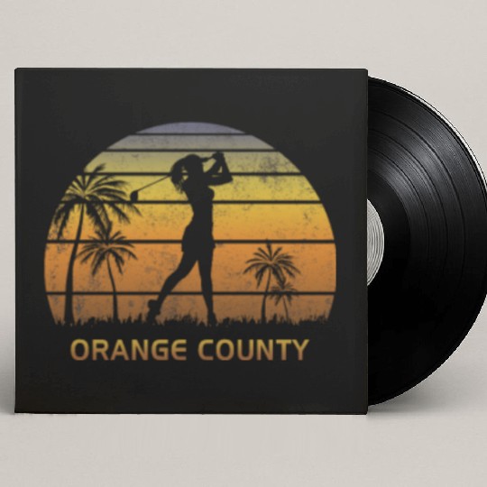 Retro Orange County Women's Golf Golfing Fan Custom Vinyl Record Sleeves