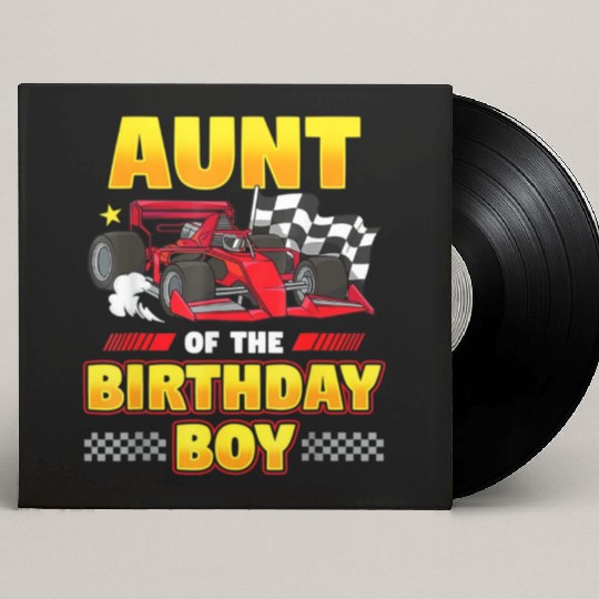 Formula Race Car Aunt of Birthday Boy Party Racin Custom Vinyl Record Sleeves