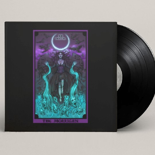 The Goddess Morrigan in Death Tarot Card Custom Vinyl Record Sleeves