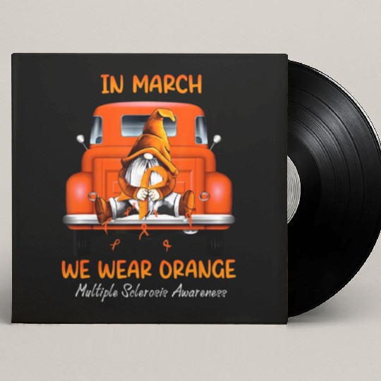 Gnome Sitting On Truck In March We Wear Orange T Custom Vinyl Record Sleeves