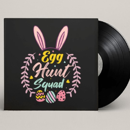 Egg Hunt Squad Hunting Season Funny Easter Day Custom Vinyl Record Sleeves