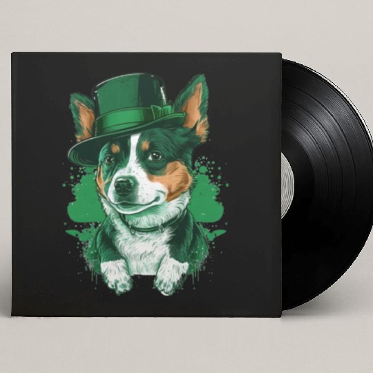 Lucky Pup St. Patricks Day for Dog Lovers. Custom Vinyl Record Sleeves