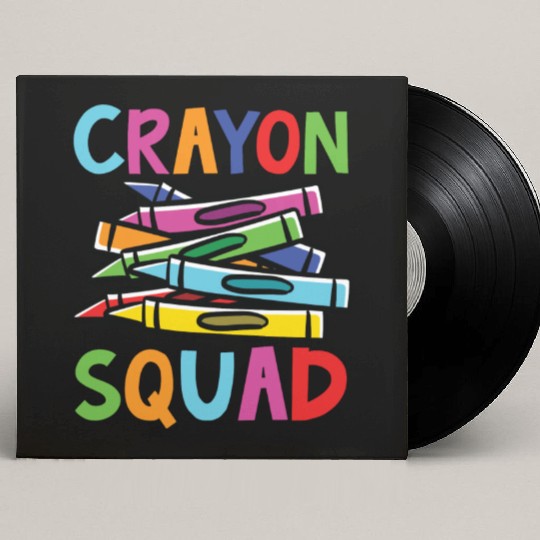 Crayon Squad Student Back To School Custom Vinyl Record Sleeves