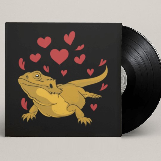 Animal Bearded Dragon Lover Reptile Bearded Dragon Custom Vinyl Record Sleeves