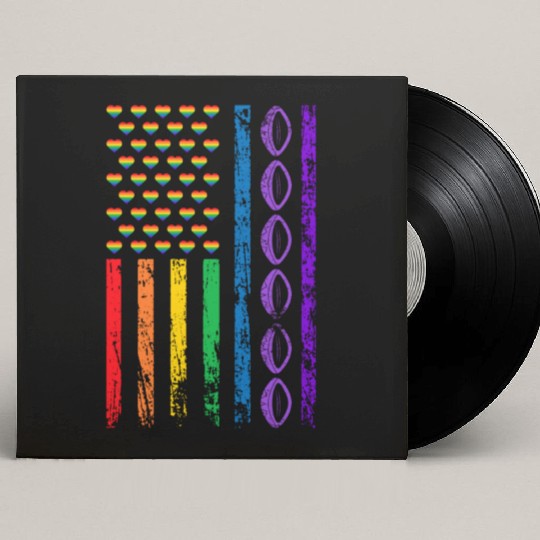 American Sports Rainbow Flag LGBT Pride Month Custom Vinyl Record Sleeves