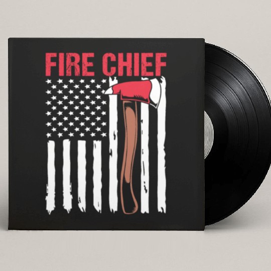 American Flag Patriotic Firefighter Fire Chief Custom Vinyl Record Sleeves