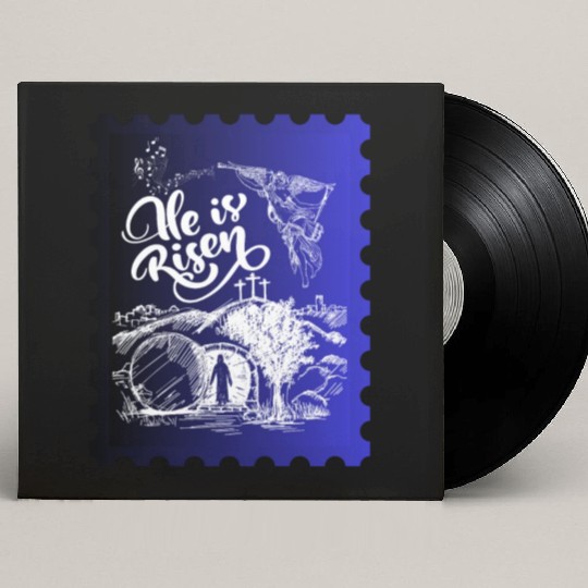 He Is Risen. Angel and singing; Classic drawing Custom Vinyl Record Sleeves