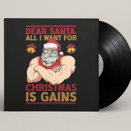 Dear Santa Christmas Gym Training Holiday Workout Custom Vinyl Record Sleeves