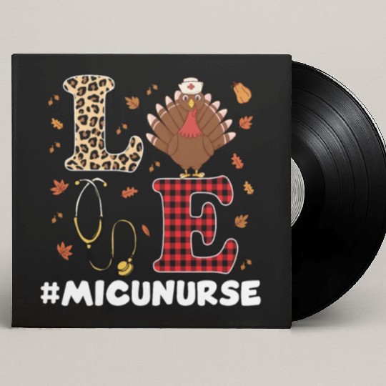 Cute MICU Nurse Thanksgiving Costume Custom Vinyl Record Sleeves