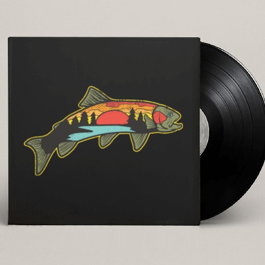 Trout Fishing Angler Nature Trout Bass Custom Vinyl Record Sleeves