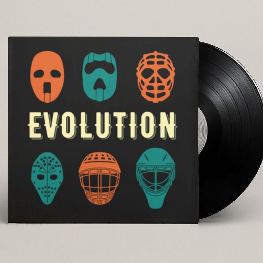 Ice Hockey Player Goalie Mask Evolution Goalkeeper Custom Vinyl Record Sleeves