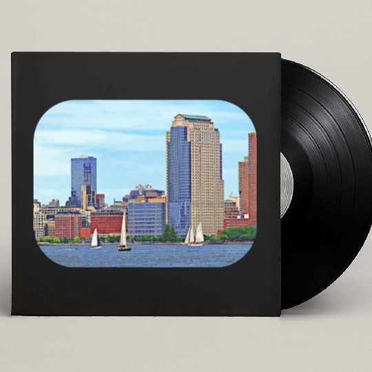 Manhattan NY - Boats By Manhattan Skyline Custom Vinyl Record Sleeves
