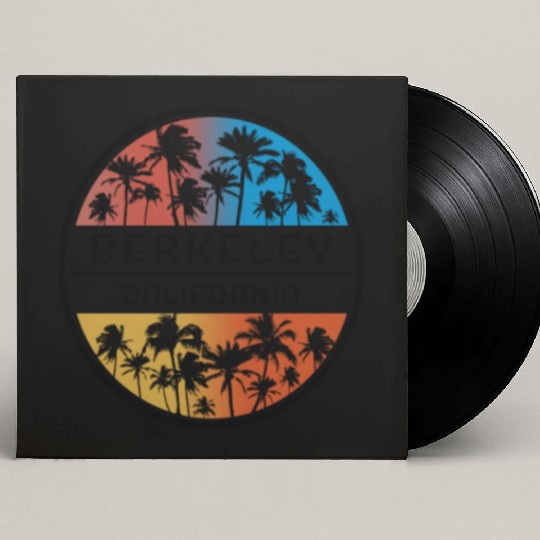 Berkeley California Palm Tree Stylish Vacation Custom Vinyl Record Sleeves