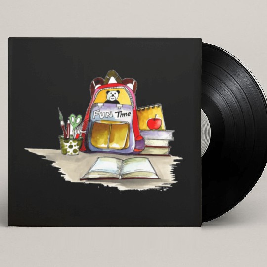 Back To School Fun Time Watercolor Custom Vinyl Record Sleeves