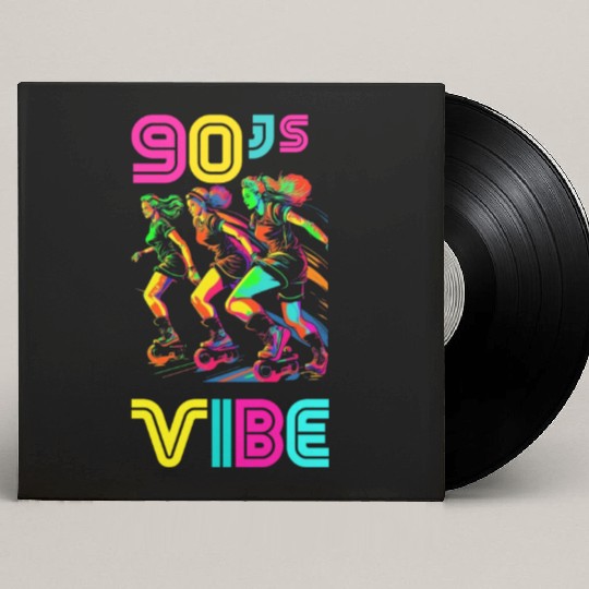 90s Vibe - I Love The 90s - Retro 90s Neon Custom Vinyl Record Sleeves