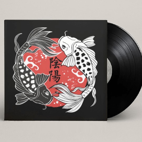 Koi Fish Yin and Yang Koi Fish Lover Gift Custom Vinyl Record Sleeves