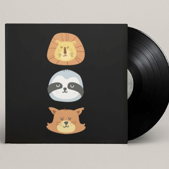 Lion, Sloth and Weasel Custom Vinyl Record Sleeves