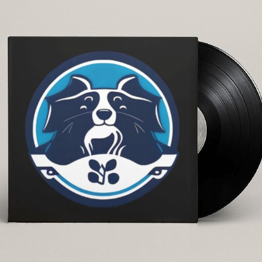 Border Collie Round Portrait Custom Vinyl Record Sleeves