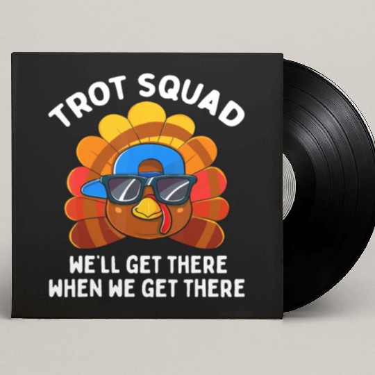 Turkey Trot Squad Funny Thanksgiving Running Costu Custom Vinyl Record Sleeves