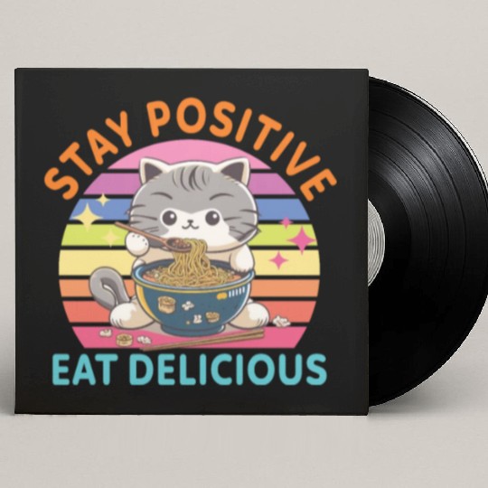 Stay positive Eat delicious Japanese Style Custom Vinyl Record Sleeves
