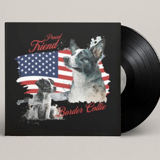 Proud Friend of American Border Collie Dog Custom Vinyl Record Sleeves