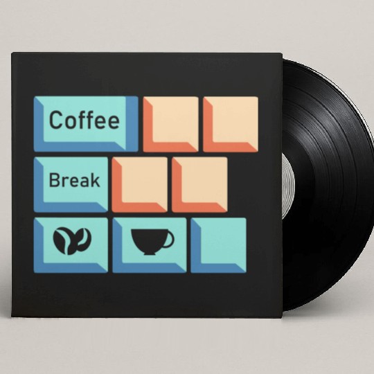 Coffee Break Keyboard Key Caffeine Lover Relatable Custom Vinyl Record Sleeves