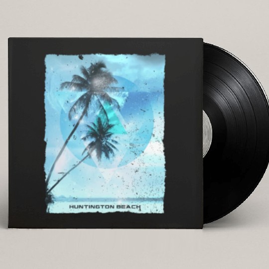 Artistic Huntington Beach California Palm Tree Custom Vinyl Record Sleeves