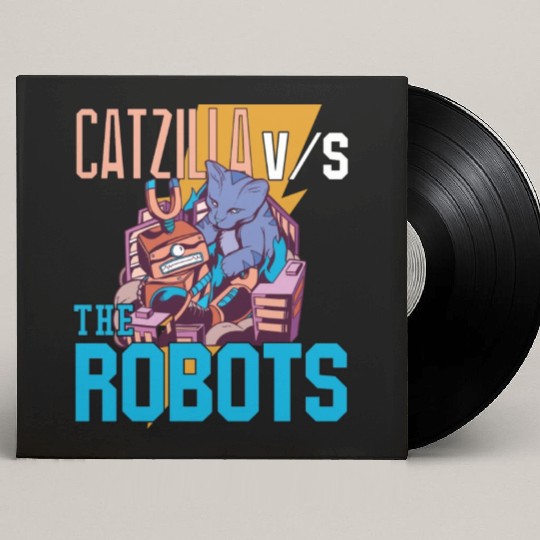 Catzilla Versus Robot Custom Vinyl Record Sleeves