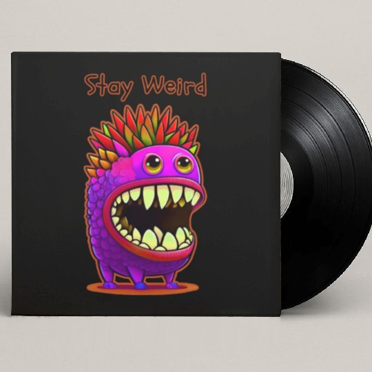 Stay Weird Monster Doodle Violet Custom Vinyl Record Sleeves