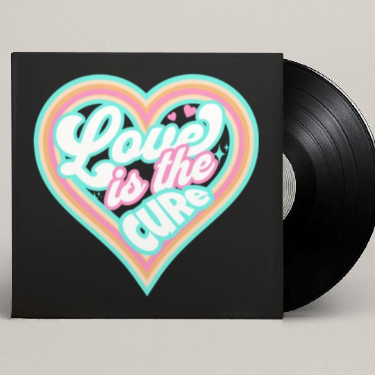 LOVE IS THE CURE (blue) Custom Vinyl Record Sleeves