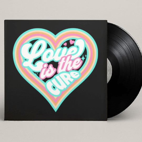 LOVE IS THE CURE (blue) Custom Vinyl Record Sleeves
