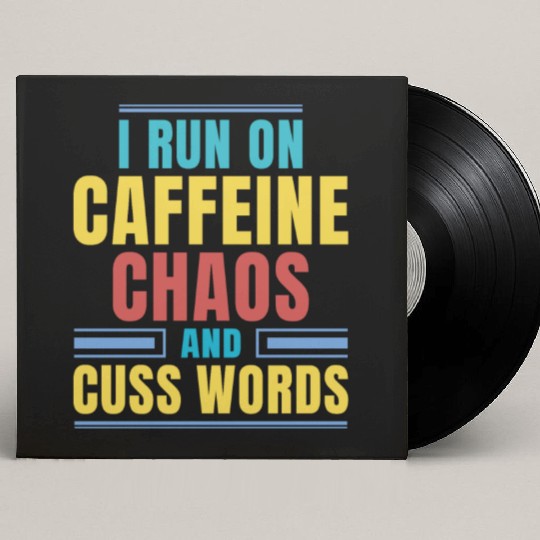 I RUN ON CAFFEINE CHAOS AND CUSS WORDS Custom Vinyl Record Sleeves