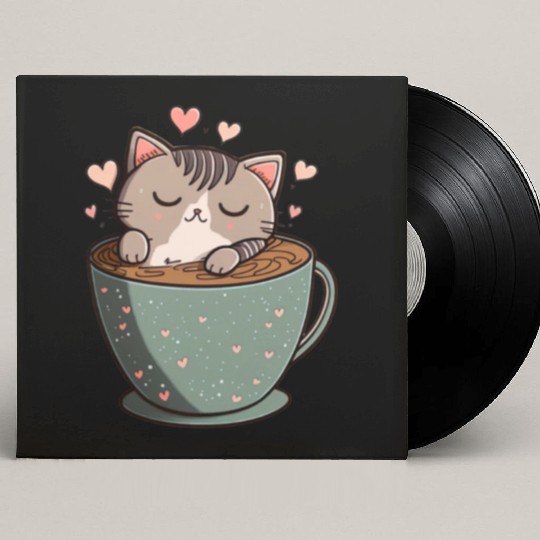 Caffeine Kitties A Sweet Valentines Day Gift Custom Vinyl Record Sleeves