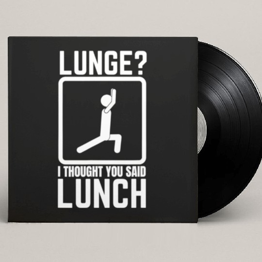 Funny Gym, Workout Top, Lunge Lunch Stick Figure Custom Vinyl Record Sleeves